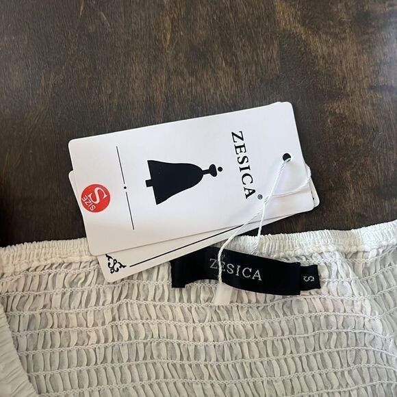 Zesica Square Neck Short Puff Sleeve Smocked Flowy A-line Tiered Midi Dress - Picture 12 of 13